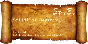 Sziládi Beatrix névjegykártya